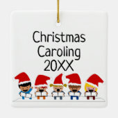 Children's Caroling Choir Kerstmis Keramisch Ornament (Achterkant)