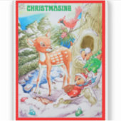 Childrens Christmas Custom-Cut Vinyl Sticker (Voorkant)