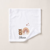 Children's cloth with a custom design of a bear washandje (Wasdoekje)