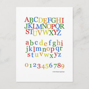 Children's Colorful Alphabet Upper + Lower Case Briefkaart