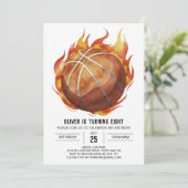 Children's Custom Chique Basketbal Verjaardag Kaart (Staand voorkant)