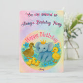 Children's Customizable Birthday Invitations  Kaart (Staand voorkant)