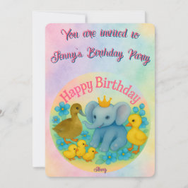 Children's Customizable Birthday Invitations  Kaart