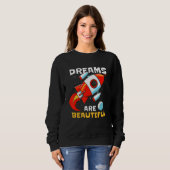 Children's dreams space planets rocket trui (Voorkant volledig)