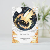 Children's Enchanted Dragon Verjaardag Bedankkaart (Staand voorkant)