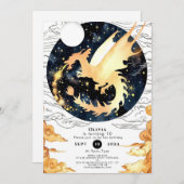 Children's Enchanted Dragon Verjaardag Kaart (Voorkant / Achterkant)