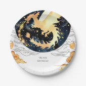 Children's Enchanted Dragon Verjaardag Papieren Bordje (Voorkant)