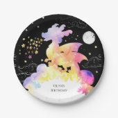 Children's Enchanted Dragon Verjaardag Papieren Bordje (Voorkant)