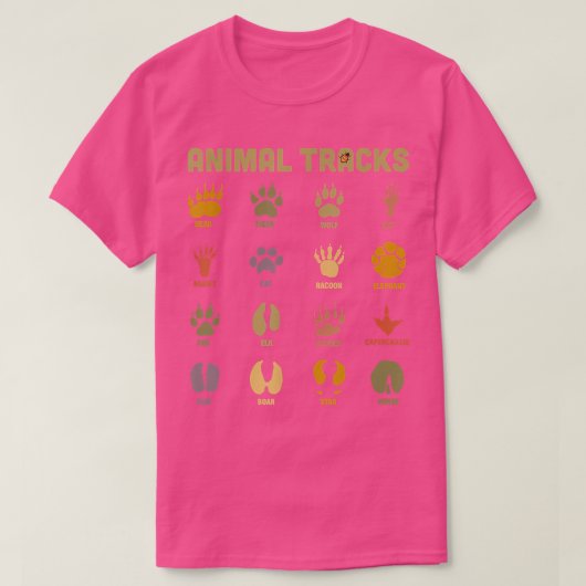 Childrens Kids Wild Animal Tracks Childrens Learni T-shirt (Design voorkant)