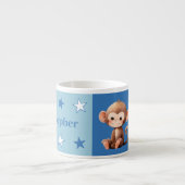 Children's monkey mok gepersonaliseerde naam blauw (Voorkant)