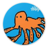 Childrens Octopus Handle Keramische Knop (Voorkant)