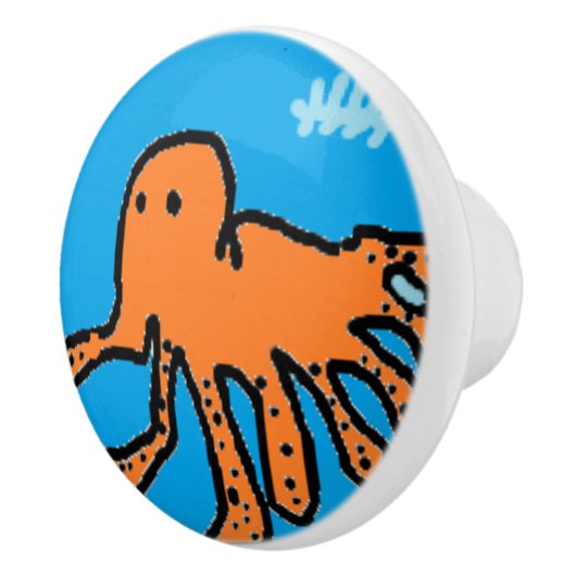 Childrens Octopus Handle Keramische Knop (Rechts)