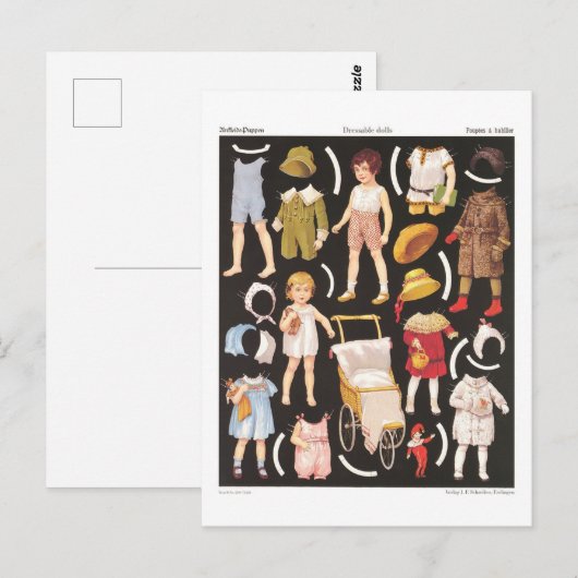  Children's Paper Dolls Briefkaart (Voorkant / Achterkant)