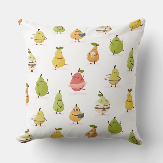 Children's pattern of fun pears kussen (Voorkant)