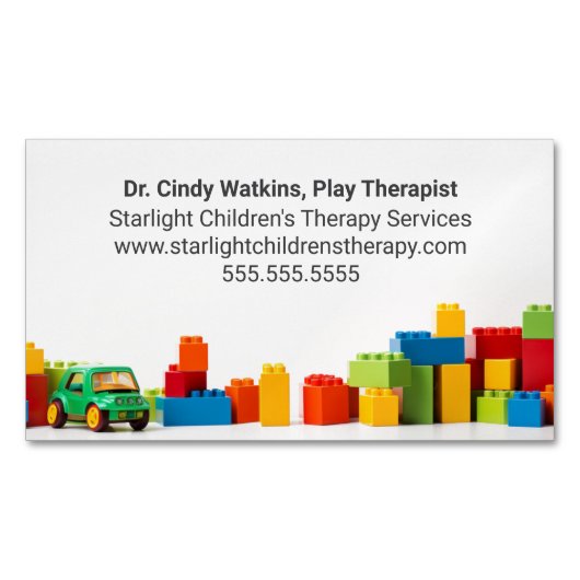 Children's Play Therapist Toys Kids Psychologist Magnetisch Visitekaartje (Voorkant)