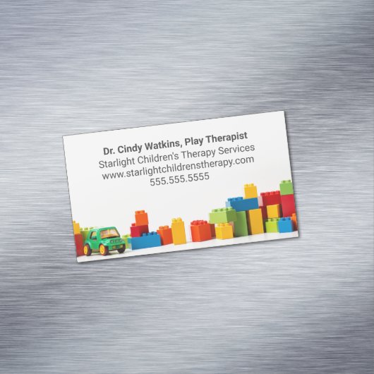 Children's Play Therapist Toys Kids Psychologist Magnetisch Visitekaartje (Voorbeeld)
