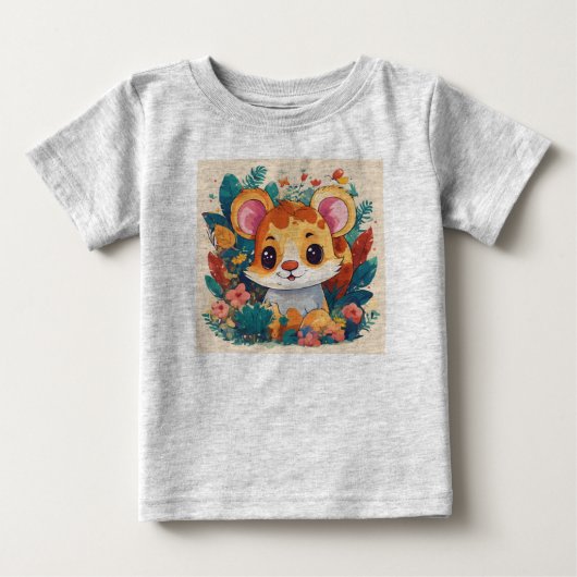 Children's playful animal project t-shirt, vector. (Voorkant)