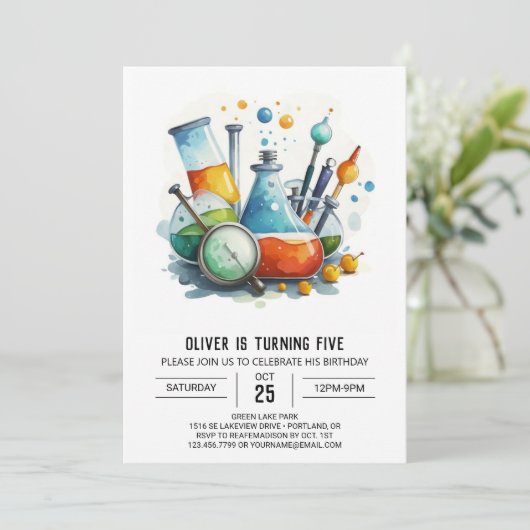 Children's Potion Lab Wetenschapper Verjaardag Kaart (Staand voorkant)