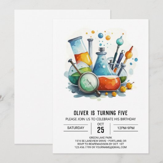 Children's Potion Lab Wetenschapper Verjaardag Kaart (Voorkant / Achterkant)