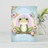 Children's Princess Frog Leuk Verjaardagsfeest Kaart (Staand voorkant)