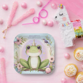 Children's Princess Frog Leuk Verjaardagsfeest Papieren Bordje (Feest)