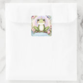 Children's Princess Frog Leuk Verjaardagsfeest Vierkante Sticker (Tas)