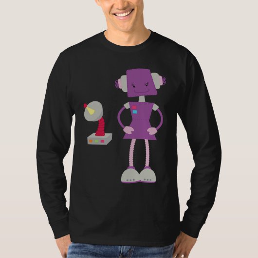 Children's robot girl toddler cute t-shirt (Voorkant)