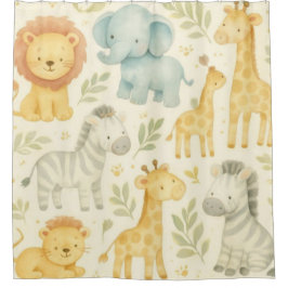 Children's Safari Baby Animal Shower Curtain Douchegordijn