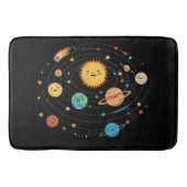 Children's Solar System Rug - Black Color Badmat (Voorkant)