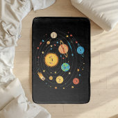 Children's Solar System Rug - Black Color Badmat