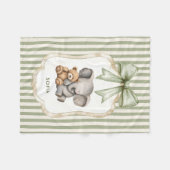 childrens Sweet Elephant Teddy Bear Friends  Fleece Deken (Voorkant (Horizontaal))