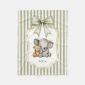 childrens Sweet Elephant Teddy Bear Friends  Fleece Deken (Voorkant)