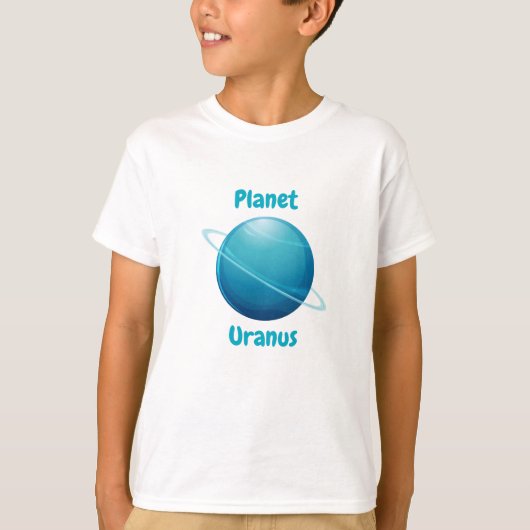 Children's t-shirt design with planet names (Voorkant)
