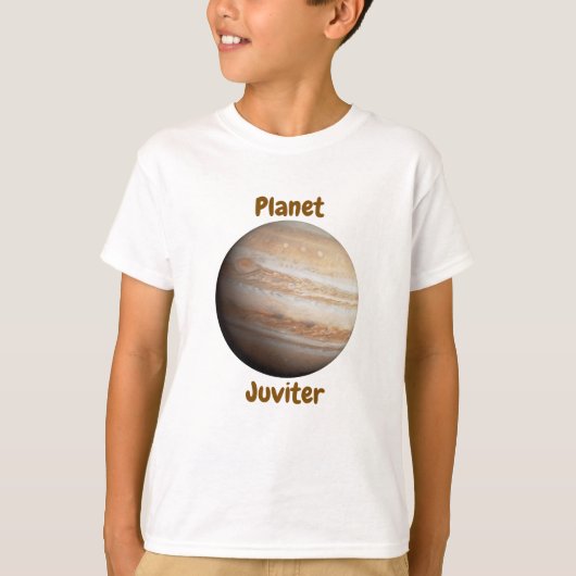 Children's t-shirt design with planet names (Voorkant)