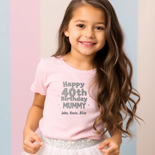 Children's T-shirt for Mom's 40th Birthday Wishes