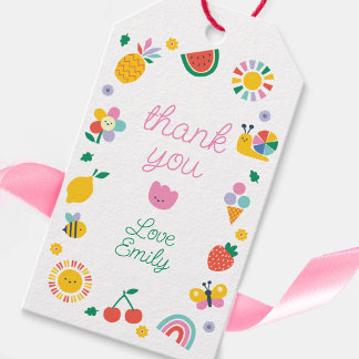 Children's Thank You Card, Rainbows and Sunshine Cadeaulabel