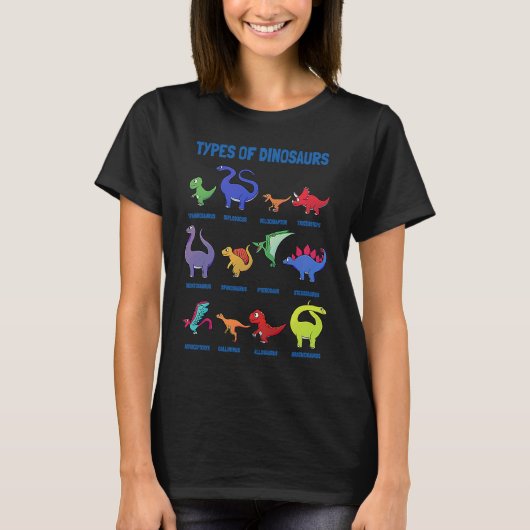 Children's types of dinosaurs future palaeontologi t-shirt (Voorkant)