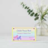 Childrens Unicorn Calling Card Contactkaartje (Staand voorkant)