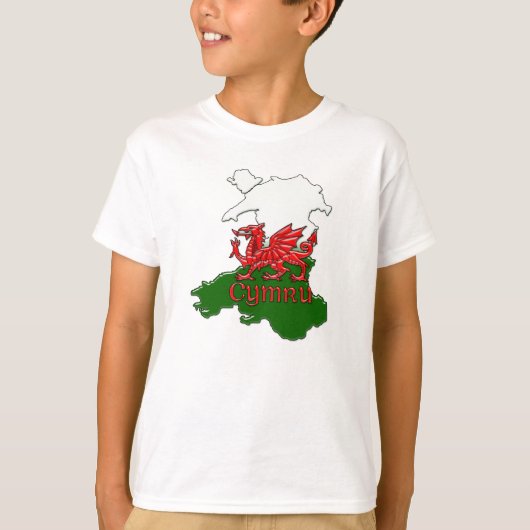 Childrens Welsh Dragon TShirt Wales Cymru (Voorkant)