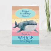 Childrens Whale Birthday Kaart (Voorkant)