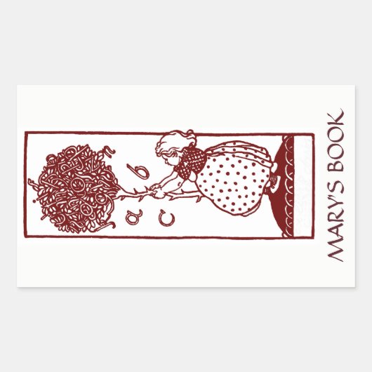 Child's Alphabet Tree Bookplate Sticker (Voorkant)