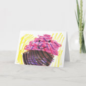 Child's Art Cute Cupcake Kaart (Voorkant)