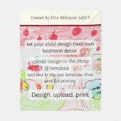 Childs Artwork Colorful Abstract Kids Drawing Fleece Deken (Voorkant)