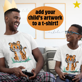 Child's Artwork Drawing Portrait Family Memory  T-shirt