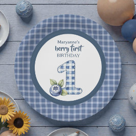 Child's Blueberry Berry First Birthday Papieren Bordje
