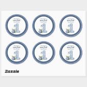 Child's Blueberry Berry First Birthday Ronde Sticker (Vel)
