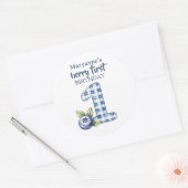 Child's Blueberry Berry First Birthday Ronde Sticker (Envelop)