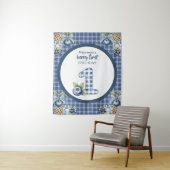 Child's Blueberry Berry First Birthday Wandkleed (In situ)