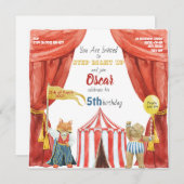 Childs Circus verjaardagsuitnodiging briefkaart (Voorkant / Achterkant)