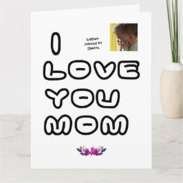 Child's coloring Mother's Day Folded Greeting Card Kaart